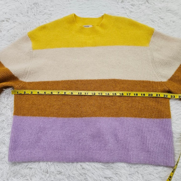 NWOT H&M Striped Crewneck Balloon Sleeve Mohair Wool Blend Sweater. Size S - Picture 5 of 7